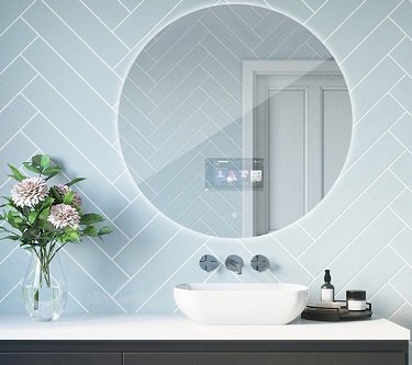 Smart round new bathroom mirrors that supports downloading a variety of apps