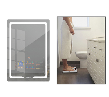 Body fat scale in smart wifi bathroom mirror