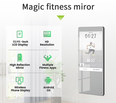 Smart fitness mirror with camera with body fat scale