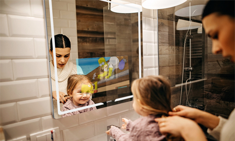 Watch videos on Youtube in round smart mirror